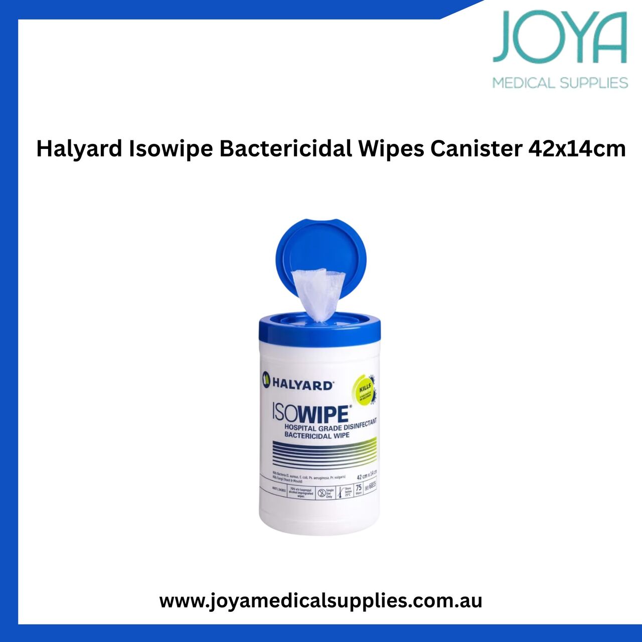 Sydney, Health & Beauty Items, Halyard Isowipe Bactericidal Wipes Canister 42x14cm - Joya Medical Supplies