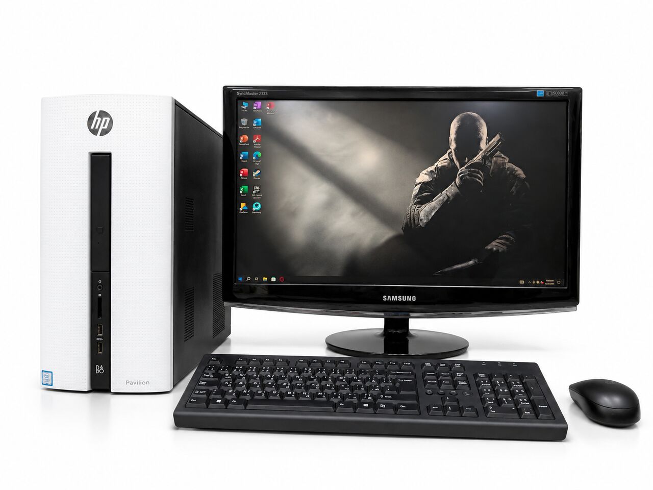Manama, Computers, BHD 78,  HP Gaming PC Desktop Set | Core I3 6th Gen | 8GB RAM | 2GB GPU | 24" Samsung Monitor