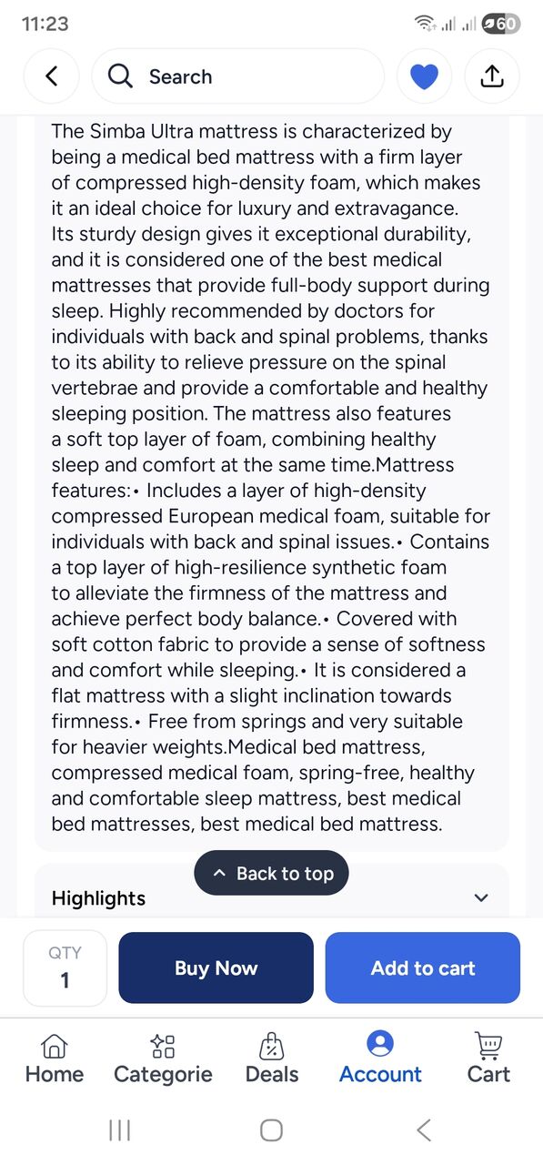 Riyadh, Furniture, SAR 550,  King Size Horse Medical Foam Mattress