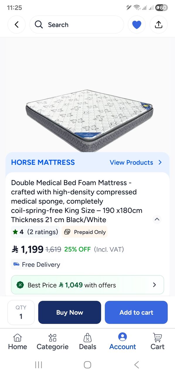 Riyadh, Furniture, SAR 550,  King Size Horse Medical Foam Mattress