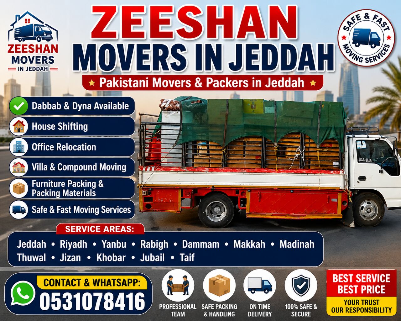 Jeddah, Household, 🚚ZEESHAN MOVERSIN JEDDAH 🇸🇦🇵🇰 Dabbab & Dyna Available In Jeddah For House 😎Shifting