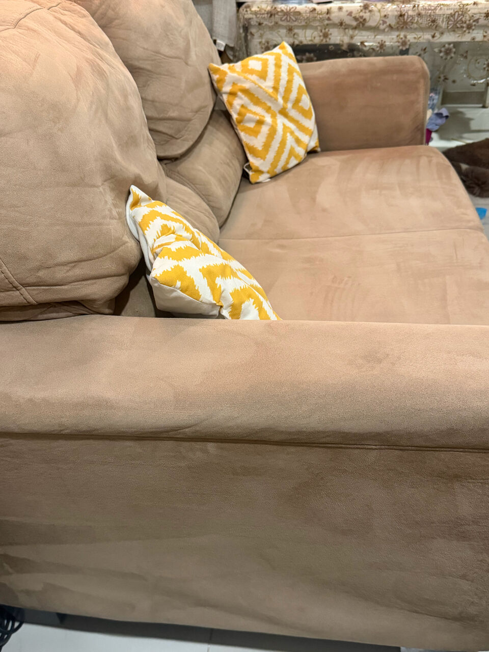 Riyadh, Furniture, SAR 750,  Beige 3-Seater + 2-Seater + Recliner Sofa Set For Sale | Riyadh