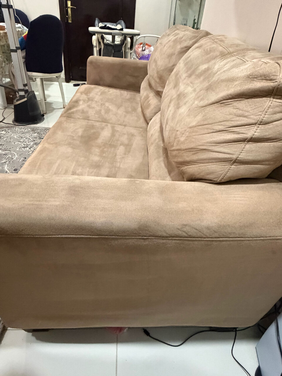 Riyadh, Furniture, SAR 750,  Beige 3-Seater + 2-Seater + Recliner Sofa Set For Sale | Riyadh