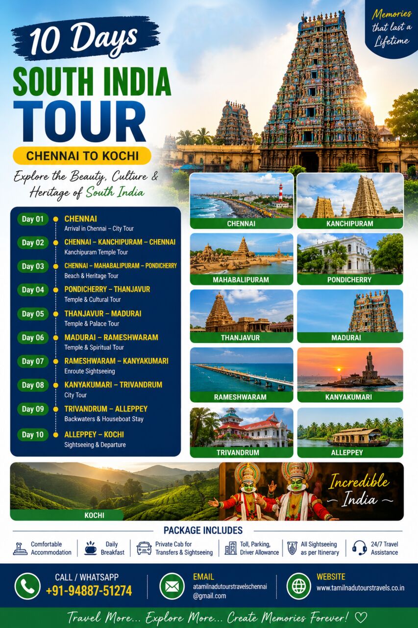 Chennai, Travel, South India Tour Package From Tamil Nadu