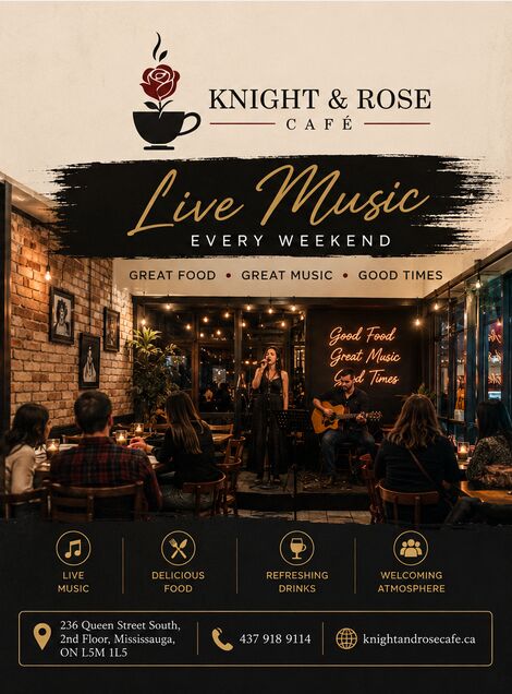 Mississauga, Food, CAD 149,  Good Food And Great Tunes At A Live Music Cafe In Mississauga