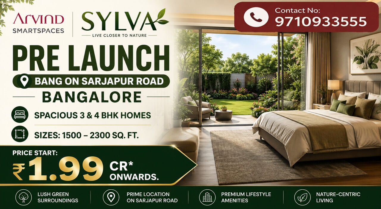 Bangalore, Real Estate For Sale, 3 BR,  1500 Sq. Feet,  Arvind Sylva Sarjapur Road Amenities That Elevate Everyday Living
