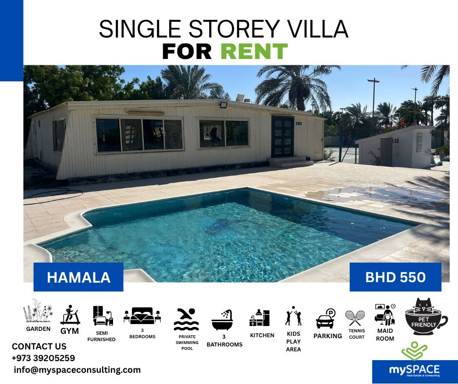 Hamala, Villas, BHD 550,  Greenery Single-Storey Villa With Private Garden For Rent In Hamala