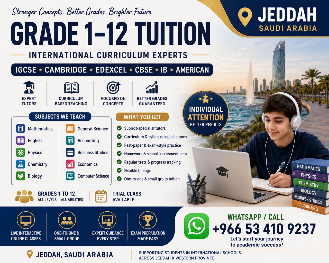 Jeddah, Lessons Wanted, Grade 1&ndash;12 Tuition Jeddah | IGCSE &bull; Cambridge &bull; Edexcel &bull; CBSE &bull; IB &bull; American