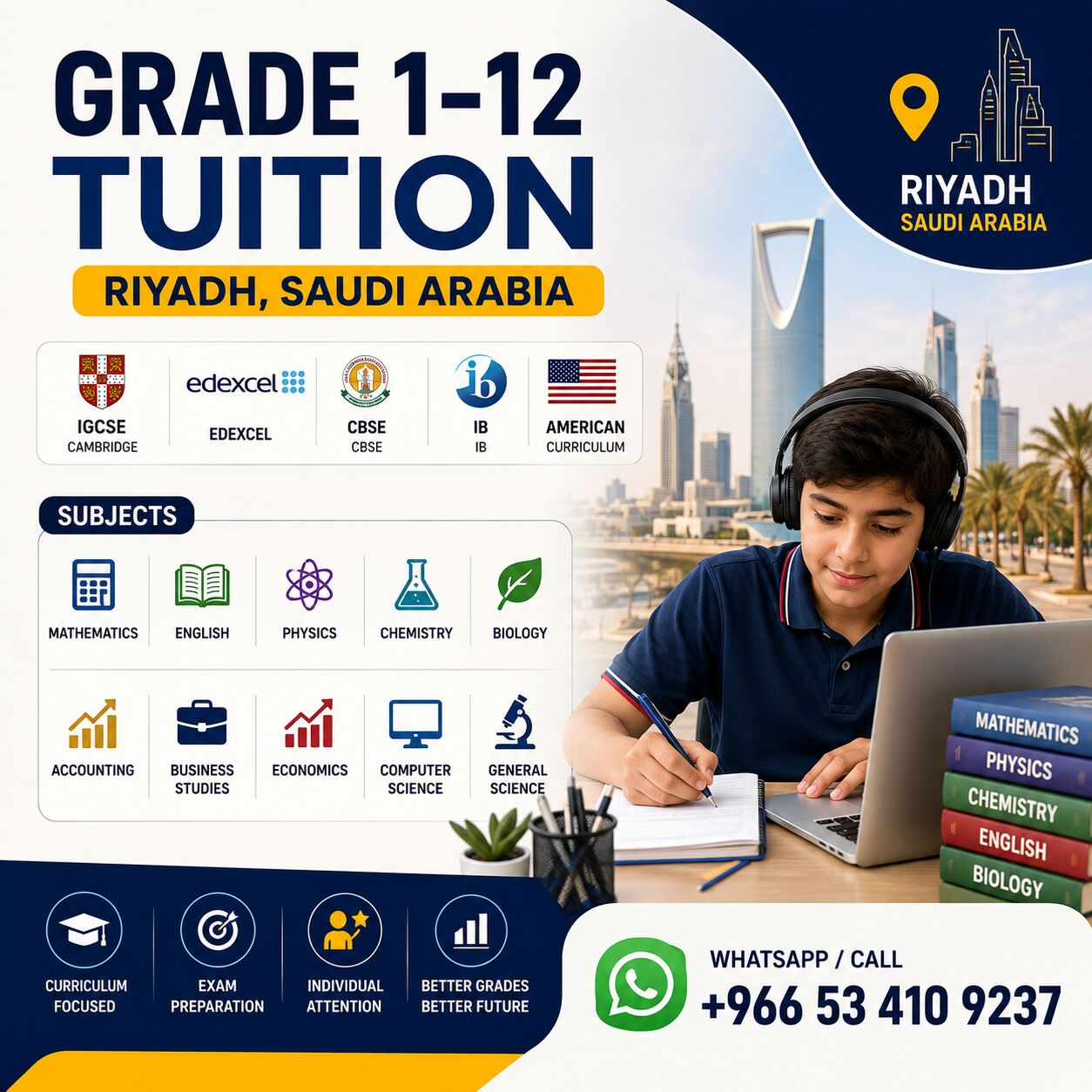 Riyadh, Lessons Wanted, IGCSE &bull; Cambridge &bull; Edexcel &bull; GCSE &bull; CBSE &bull; IB &bull; American Curriculum
