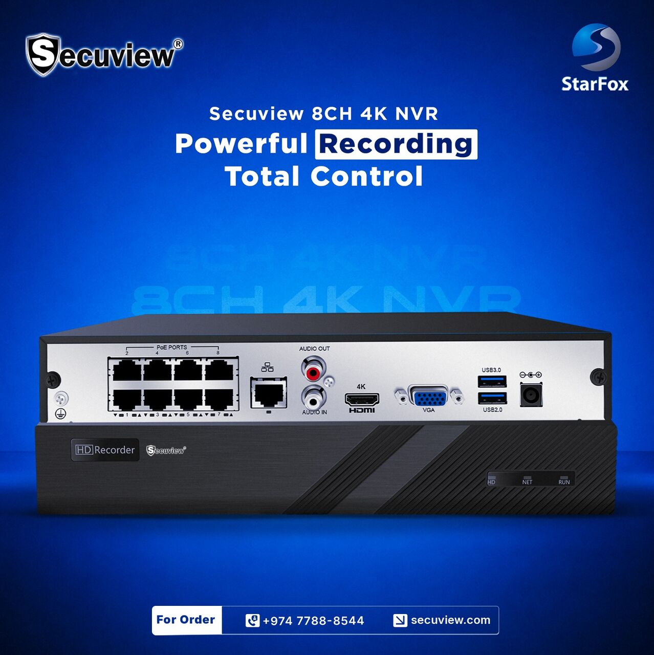Doha, Electronics, QAR 760,  Secuview 8CH 4K NVR |Ultra HD | ONVIF Support | High-Speed Performance