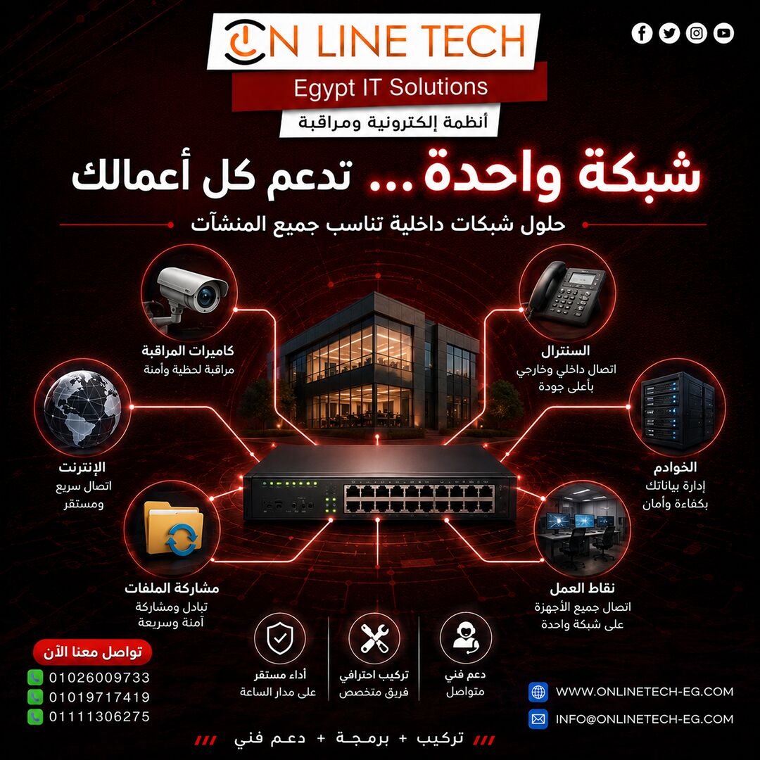 Cairo, Electronics, EGP 1,  حلول الشبكات الداخلية من اون لاين تك لتأس