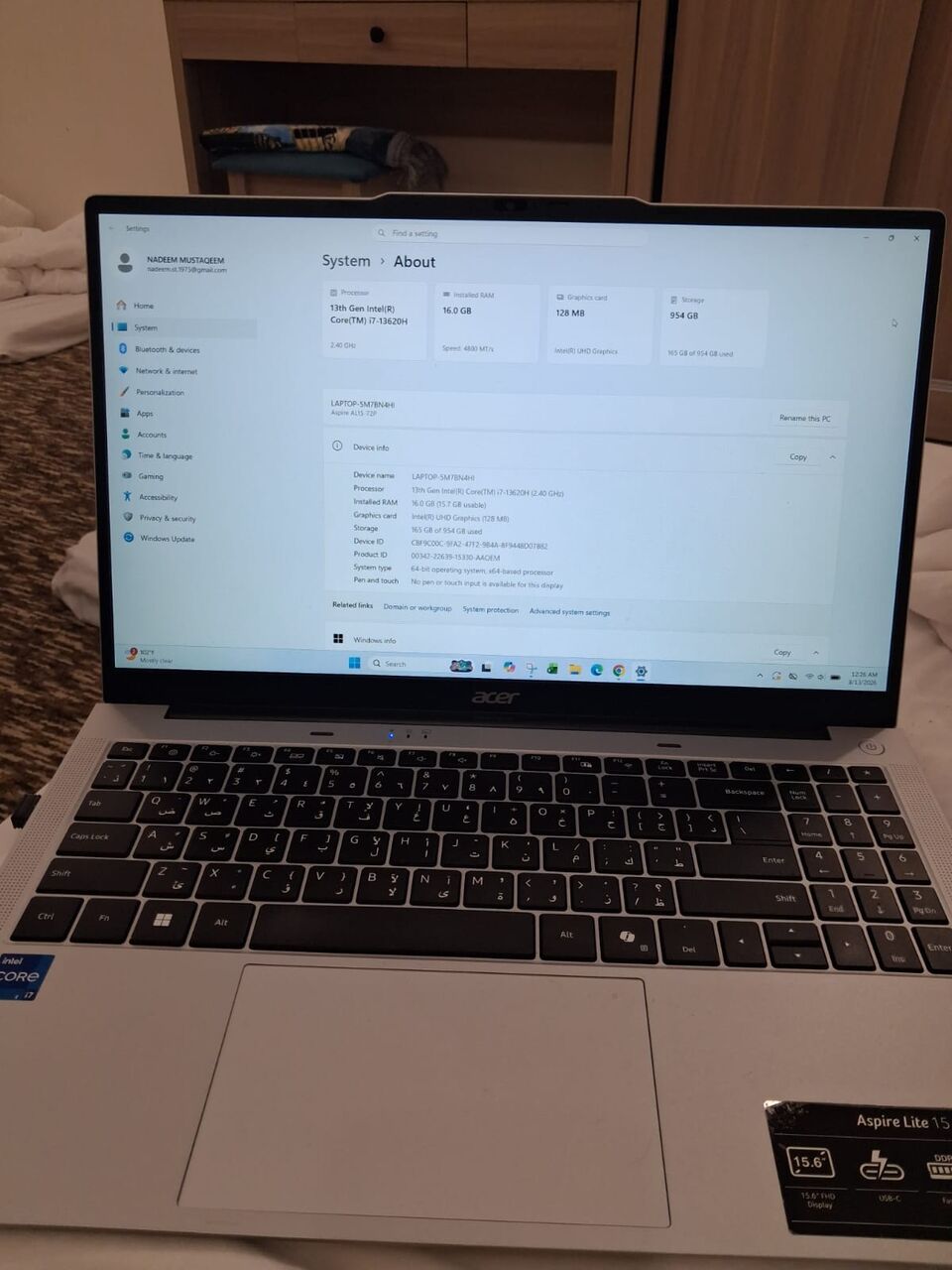 Jeddah, Computers, SAR 2700,  ACER I7, 13thG - LAPTOP 4 SALE (2700 SAR) URGENT - 0504939418