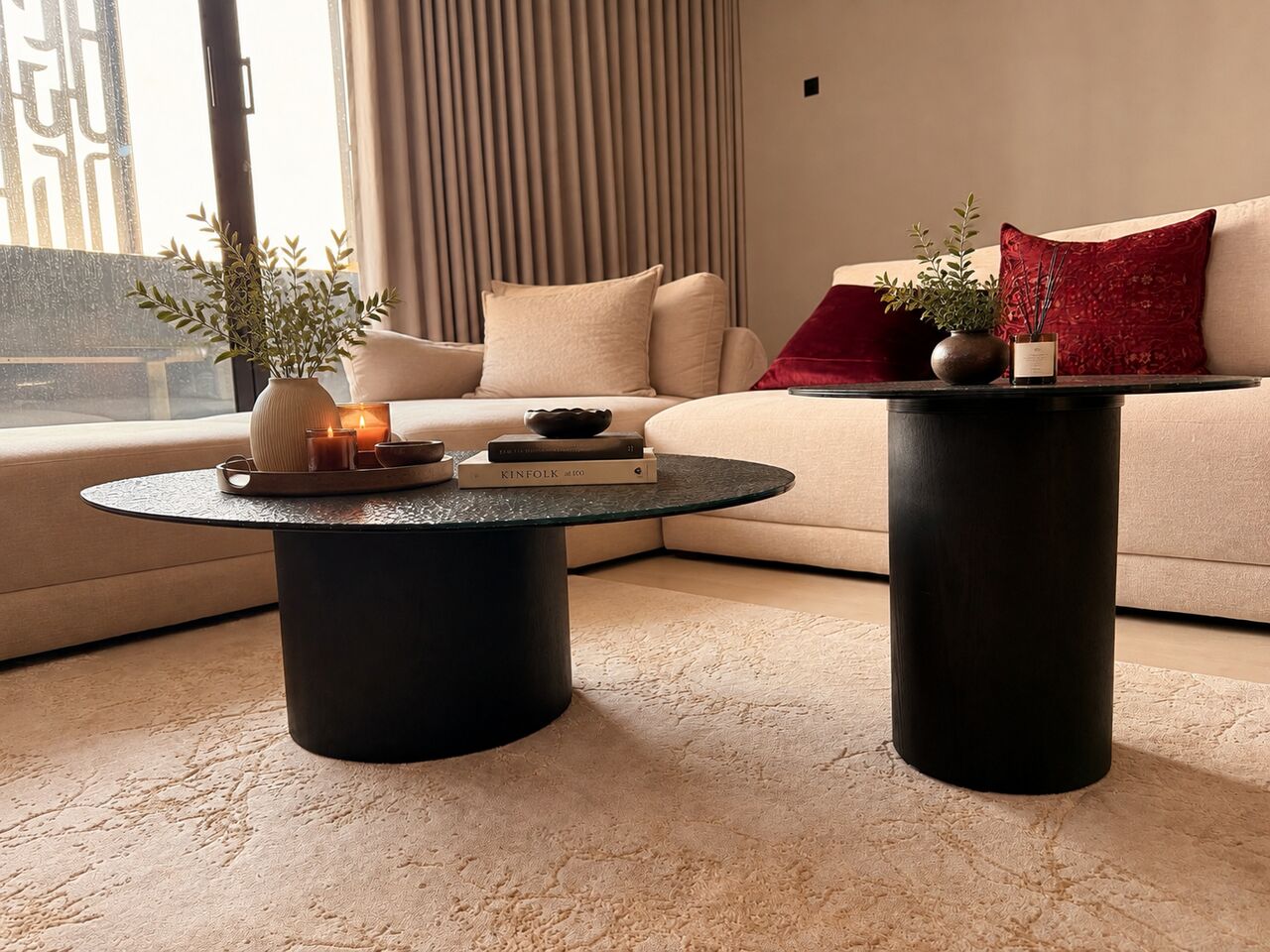 Riyadh, Furniture, SAR 1000,  Mushroom Glass Top Center Table