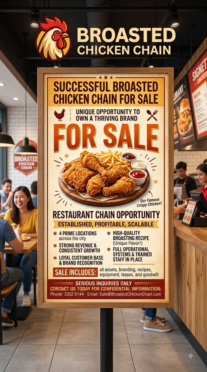 Manama, Businesses For Sale, Broasted Chicken Chain Restaurant