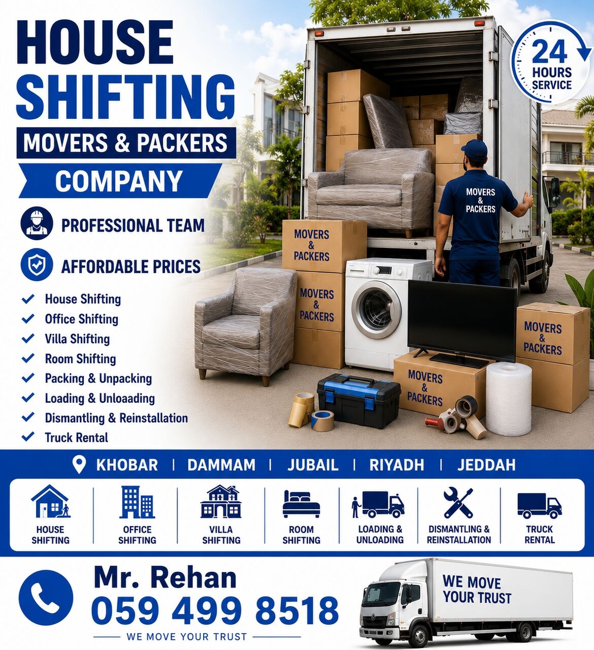 Dammam, Labor/Moving, HOUSE SHIFTING ■ MOVERS PACKERS ■COMPANY ■PROFESSIONAL TEAM ■REASONABLE PRICE ■~0590641553