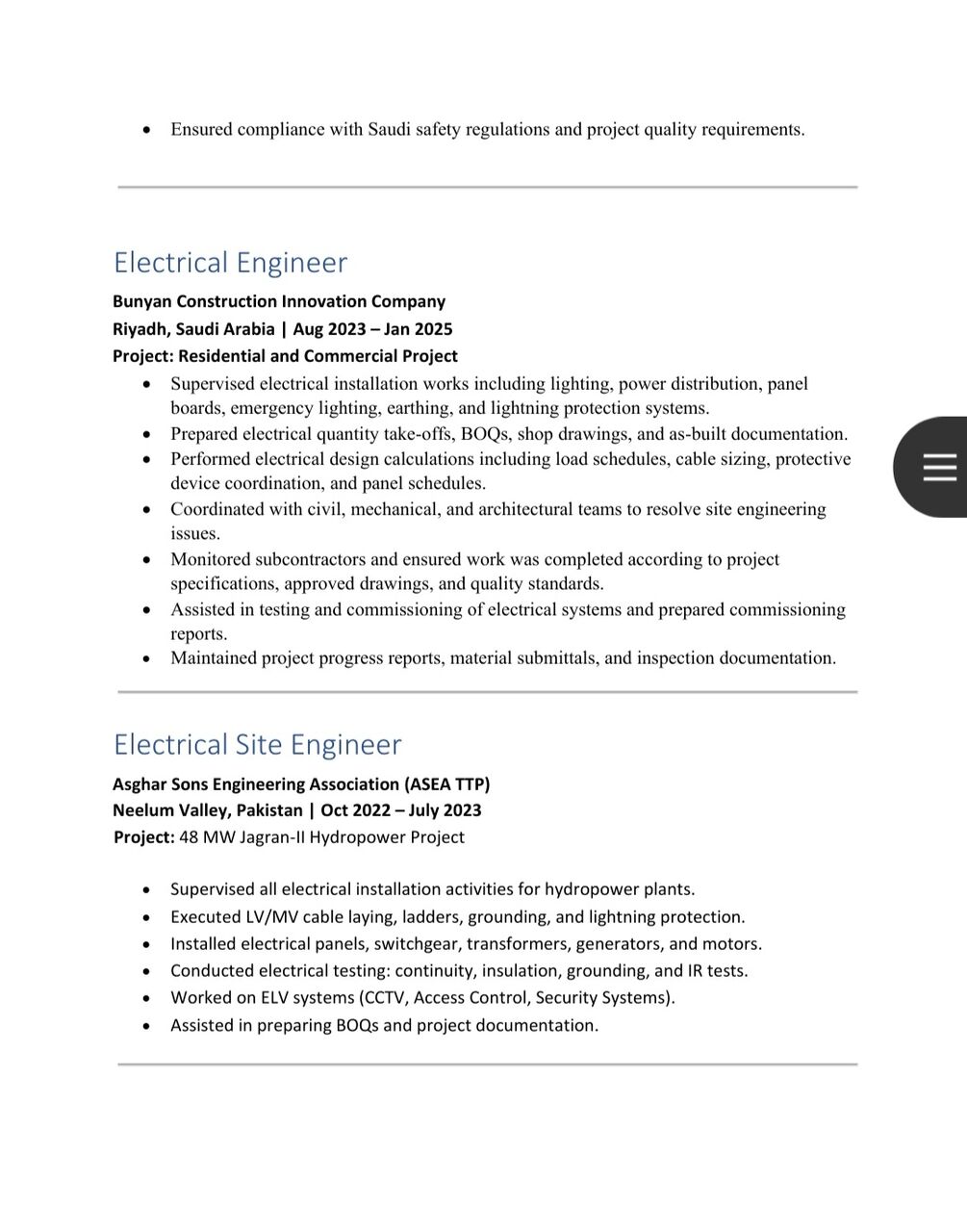 Riyadh, Job Seekers, Electrical Engineer