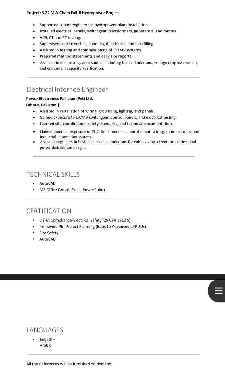 Riyadh, Job Seekers, Electrical Engineer