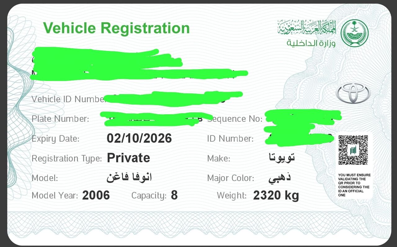 Jeddah, Vehicles, Cars & Trucks , SAR 22000,  Toyota AA,  2008,  Automatic,  497000 KM,  TOYOTA INNOVA MODEL 2006