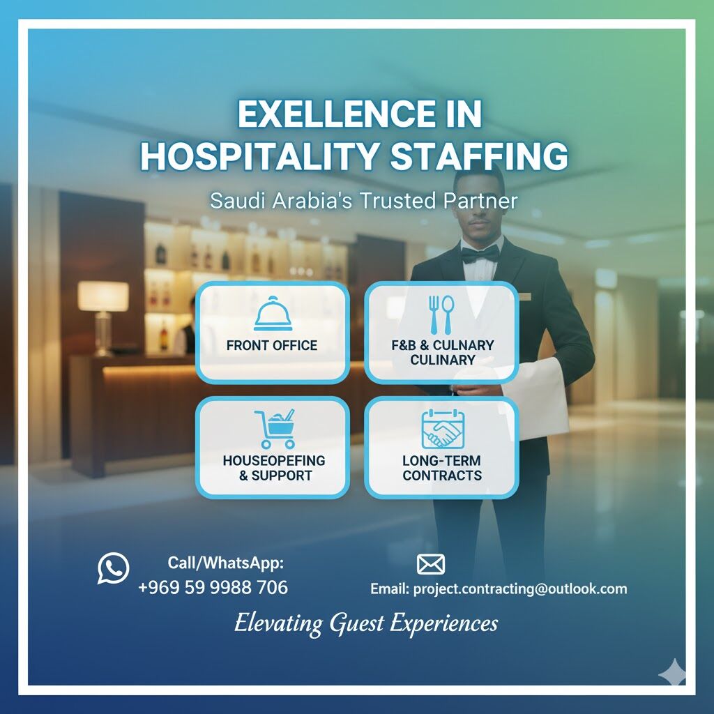 Khobar, Manpower, Staffing Solutions For Hospitality Sector With Long-Term Contractual Service➡️0599988706