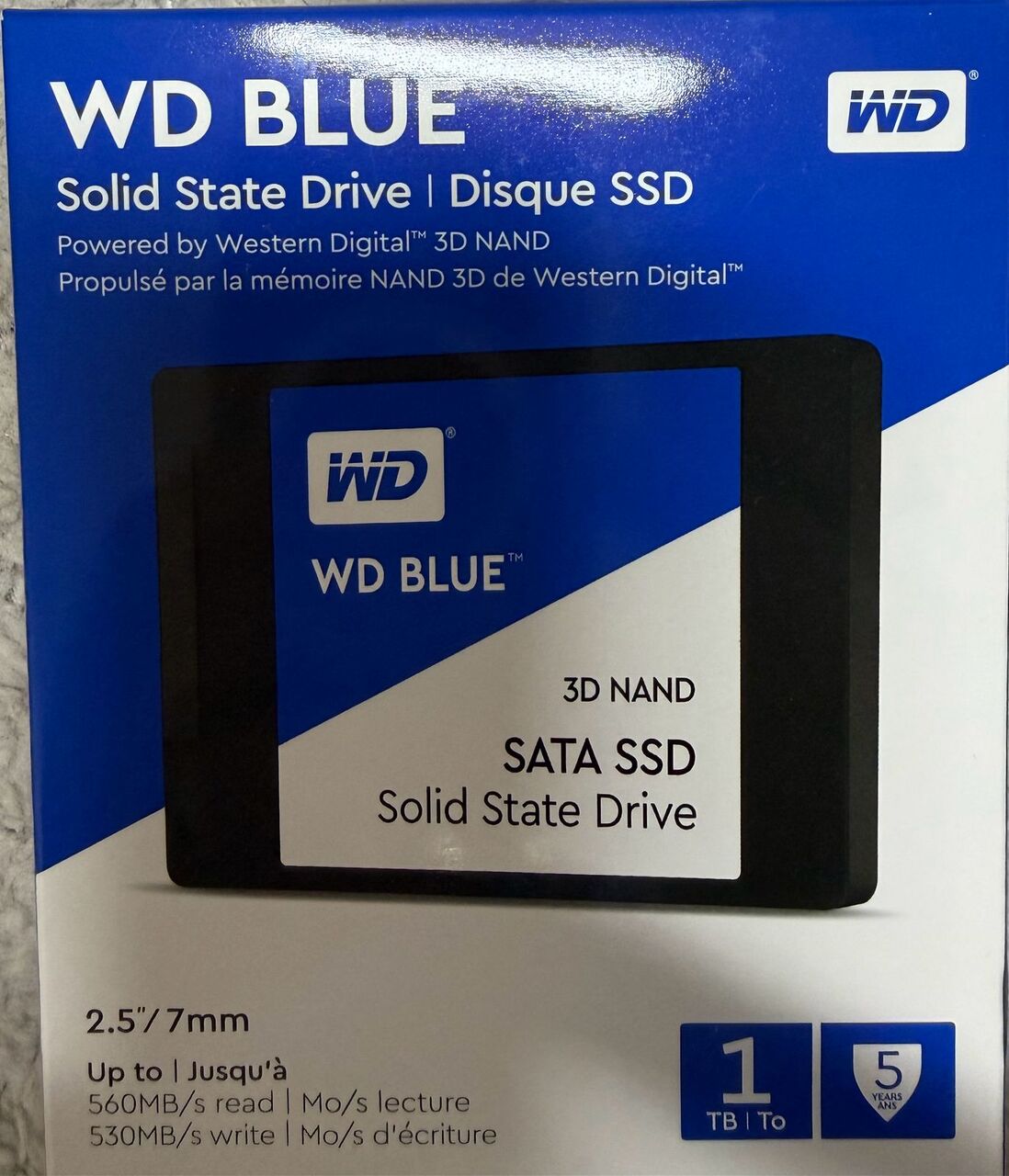 Olaya, Computers, SAR 450,  Western Digital WD Blue 1TB 3D NAND SSD 2.5"/7mm SATA