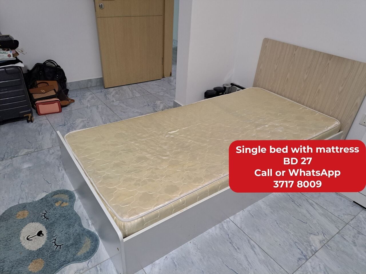 Manama, Furniture, BHD 27,  @@Single Bed With Mattre In Good Condition For Sale With Delivery