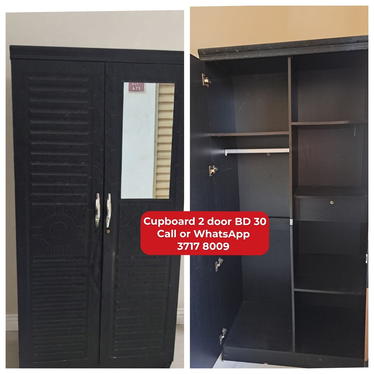 Manama, Furniture, BHD 30,  @@Cupboard 2 Door In Good Condition For Sale With Delivery
