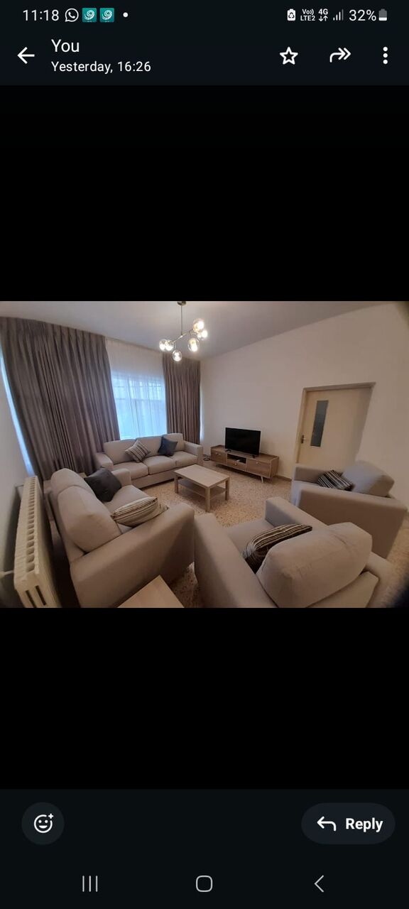 Amman, Apartments, Flats, Houses & Villas, JOD 550/month,  Furnished,  3 BR,  First Floor Furnished Apartment For Rent In Jabal Weibdeh