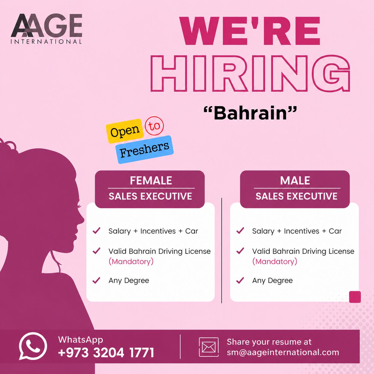Hoora, Jobs, Sales Executive