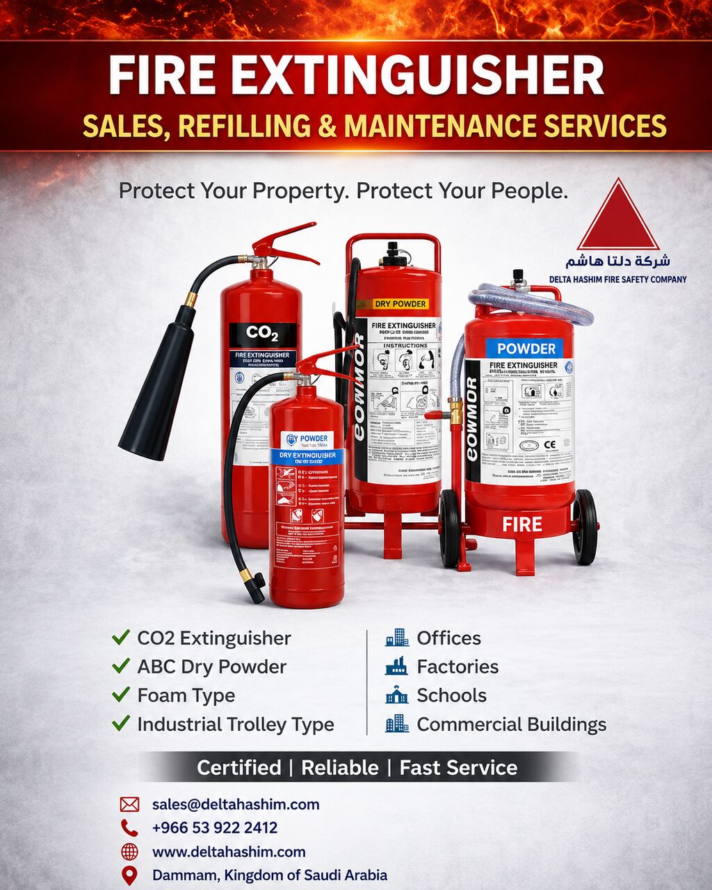 Dammam, Appliance Repair, Fire Extinguisher Refilling | Fire Alarm | Fire Sprinkler | FM200 | Jubail | Dammam | AMC