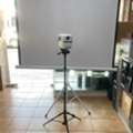 BHD 53,  Bundle Offer New Home Cinema Stereo Karaoke Projector With 2 Mic+Tripod Screen With Stand