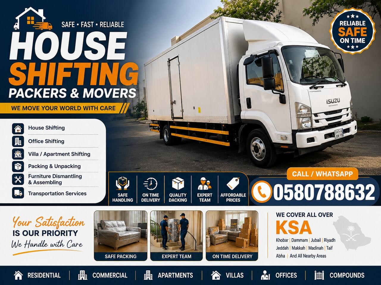 Dammam, Labor/Moving, HOUSE & OFFICE SHIFTING FURNITURE MOVING & AFFORDABLE TRANSPORTATION SERVICES IN DAMMAM
