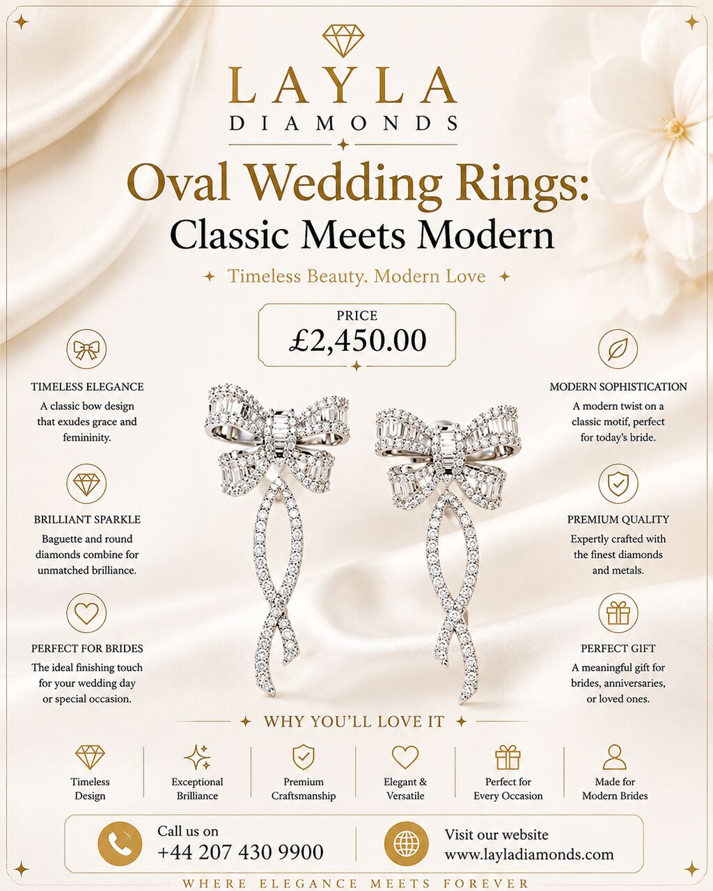 London, Items Wanted, Bow Studs: Modern & Timeless Diamond Earrings | Layla Diamonds