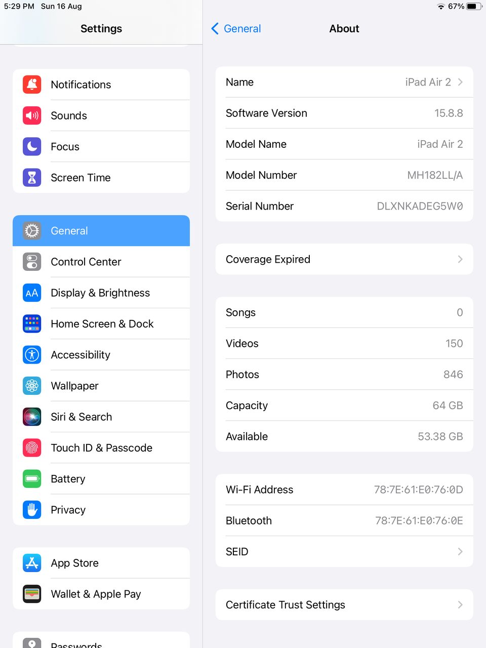 Zinj, Watches, BHD 35,  Used Apple Ipad Air 2 In Excellent Working & Reasonable Cosmetic Condition