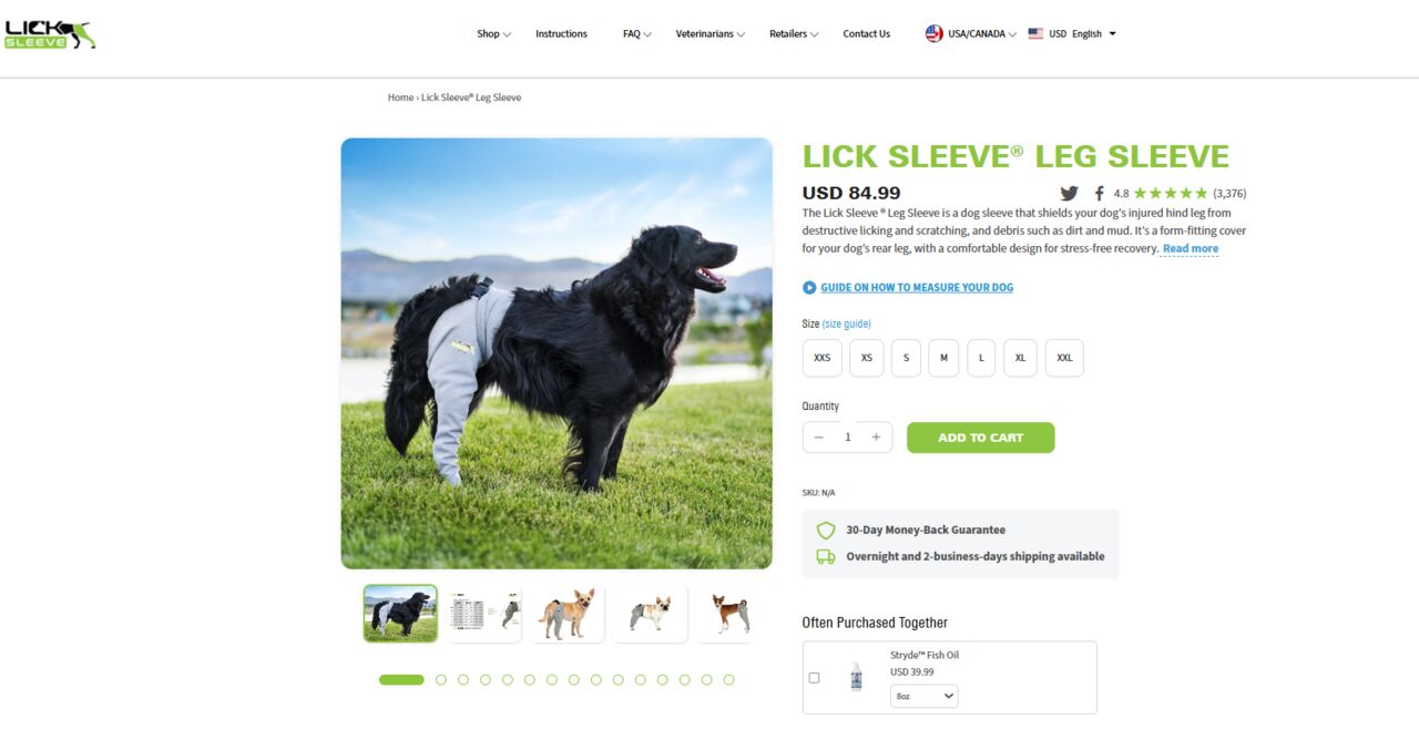 Houston, Pet Supplies, USD 85,  Lick Sleeve