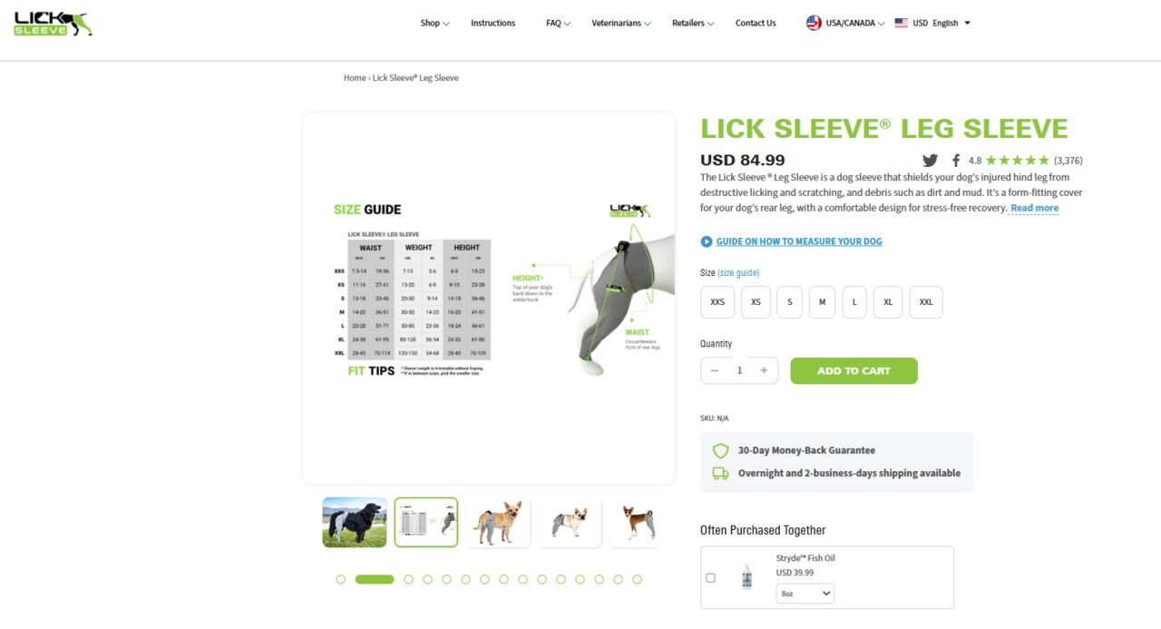 Houston, Pet Supplies, USD 85,  Lick Sleeve