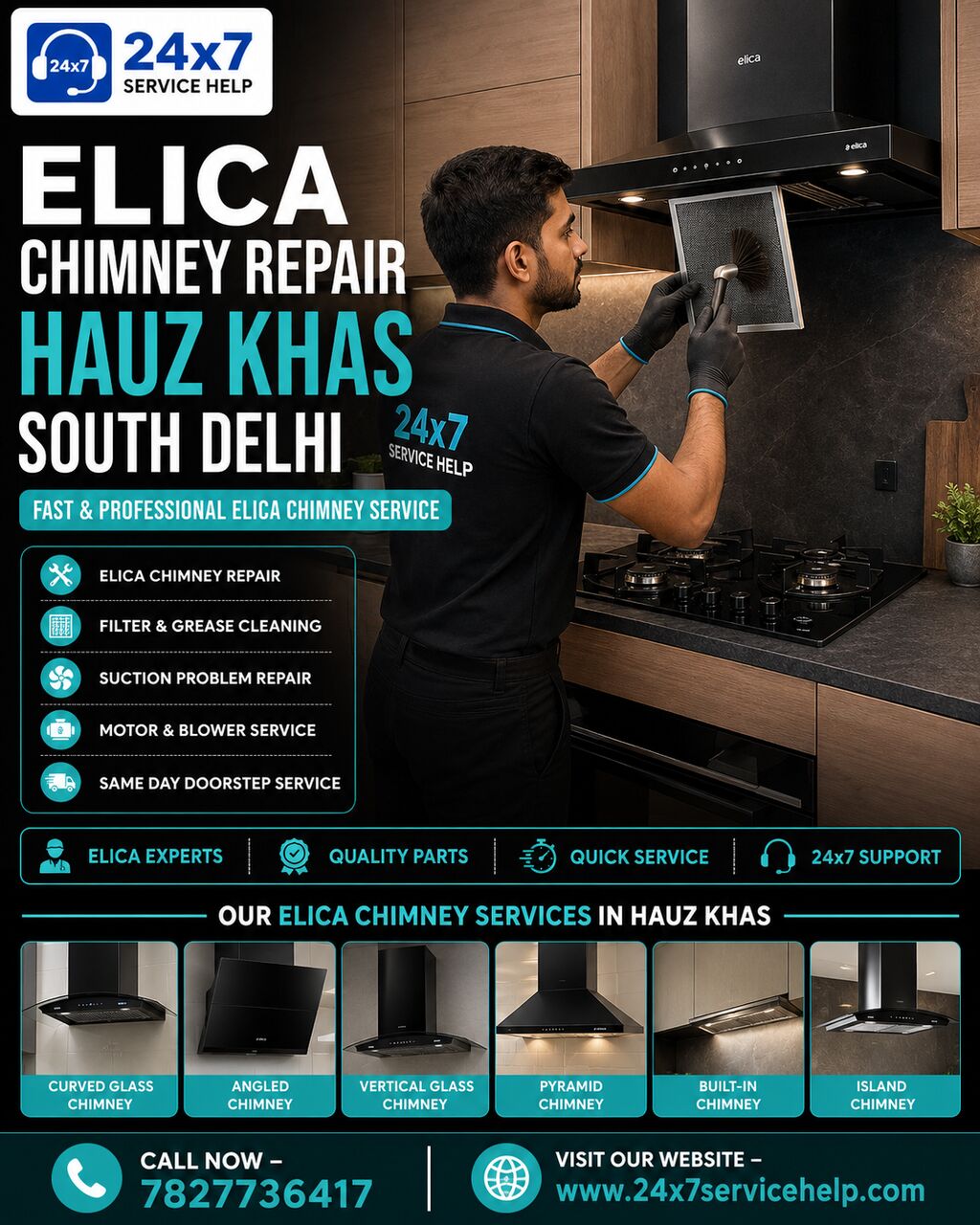 New Delhi, Appliance Repair, Elica Chimney Repair Service In Hauz Khas South Delhi