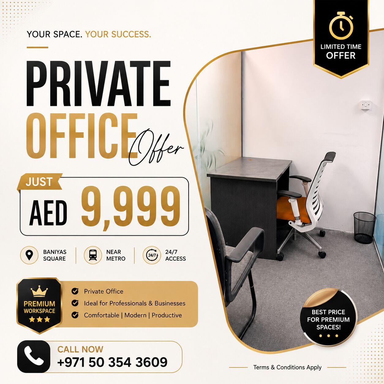 Dubai, Offices, AED 9999,  10 Sq. Meter,  Private Office For Rent In Baniyas Square &ndash; AED 9,999