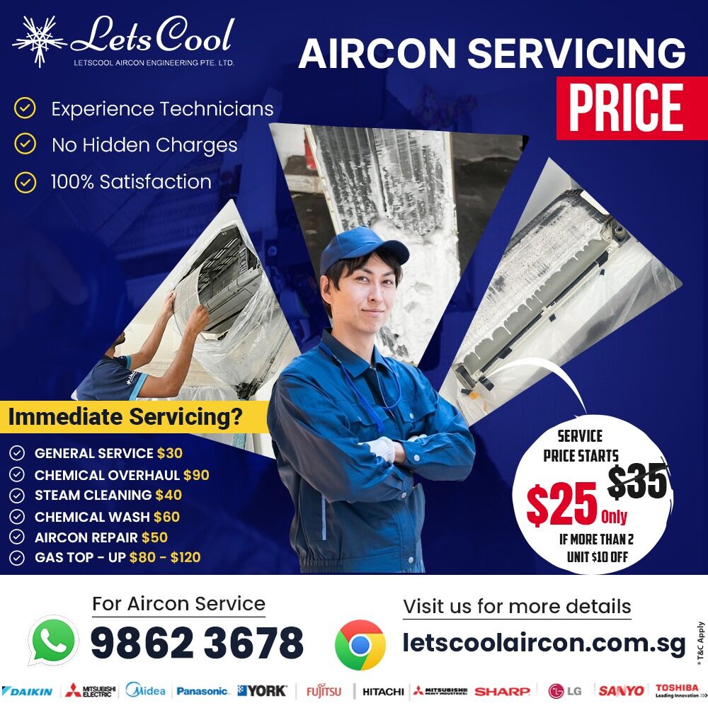 Singapore, Air Conditioners, SGD 25,  Aircon Servicing Price