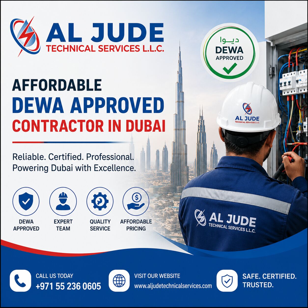 Dubai, Automotive, Affordable  DEWA Approved Contractor In Dubai | AL JUDE Technical Services