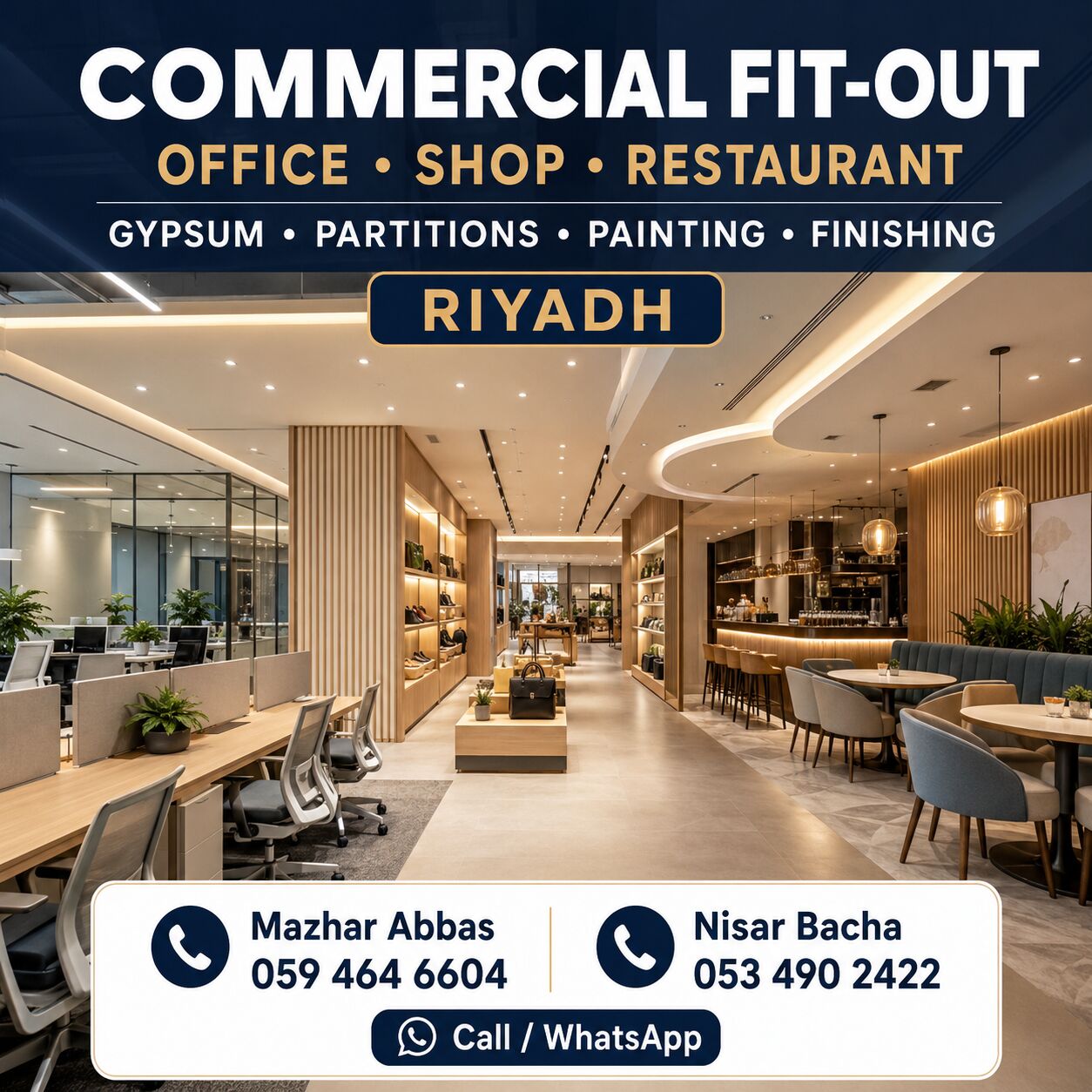 Riyadh, Interior Design, Professional Commercial Fit-Out & Gypsum Works In Riyadh