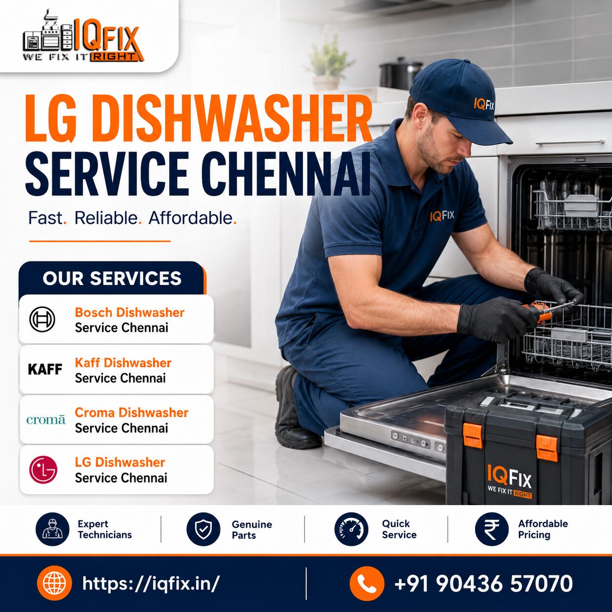Chennai, Appliance Repair, LG, Kaff & Croma Dishwasher Service Chennai | IQFix