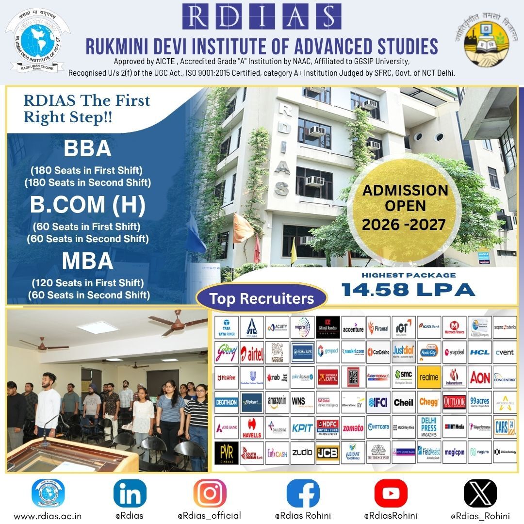 Rohini, Education, Explore Top MBA Colleges Under IP University For Your Management Career - RDIAS