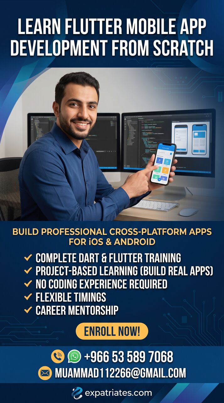 Jeddah, Mobile Apps, Learn Flutter Mobile App Development From Scratch