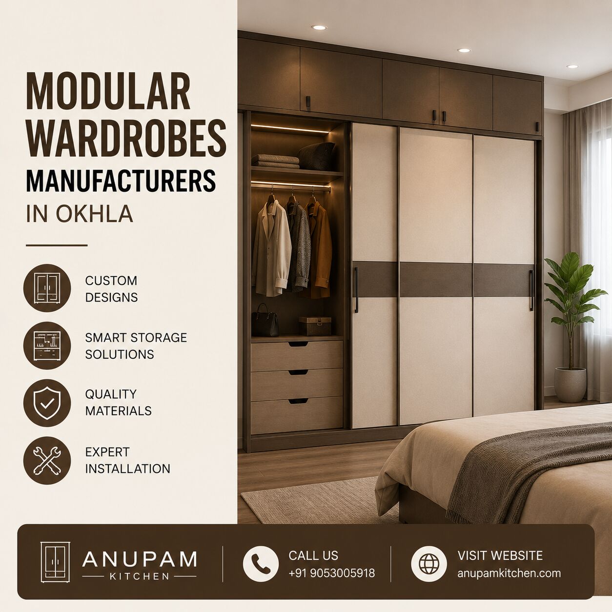 New Delhi, Construction, Premium Modular Wardrobe Solutions In Okhla