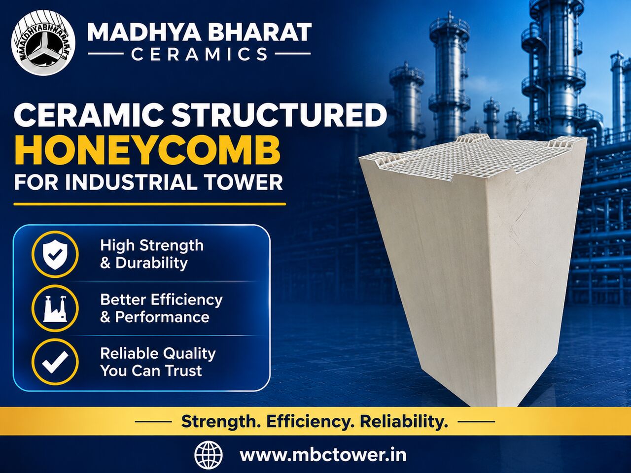 Bhopal, Materials, Ceramic Structured Honeycomb Manufacturer For Consistent Tower Packing