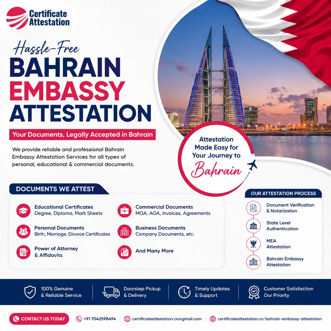 Mumbai, Legal, Bahrain Embassy Attestation Services In India