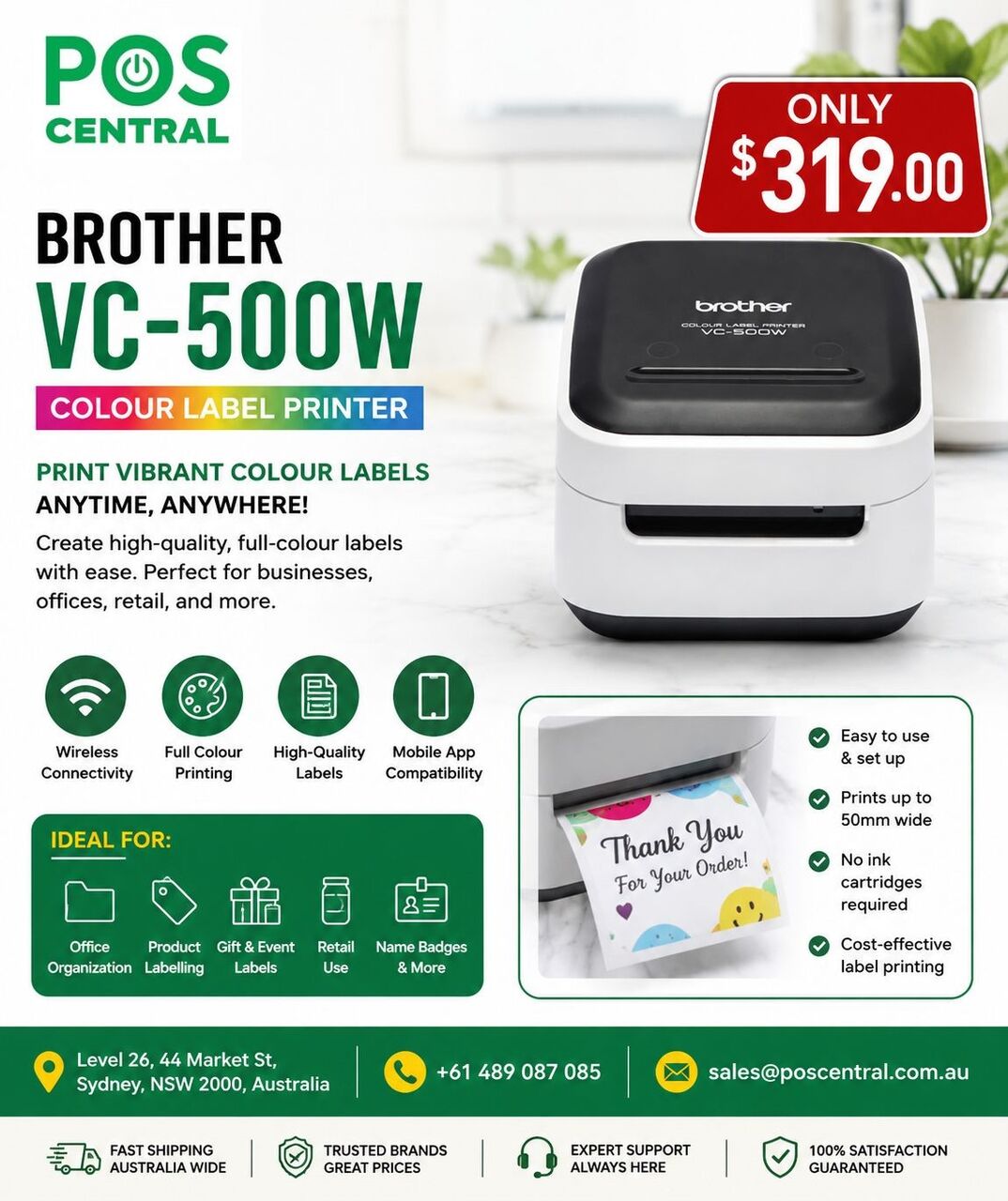 Sydney, Electronics, AUD 319,  Brother VC-500W Colour Label Printer For Vibrant Business Labels!