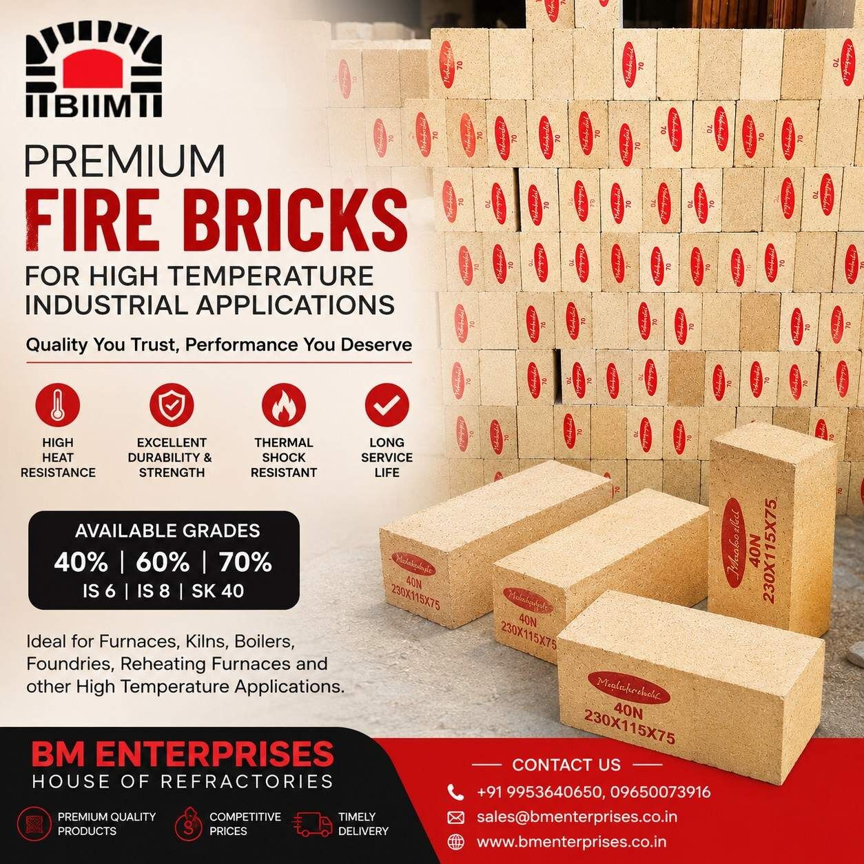 New Delhi, Materials, INR 120,  Buy High-Quality Fire Bricks In Delhi NCR &ndash; BM Enterprises