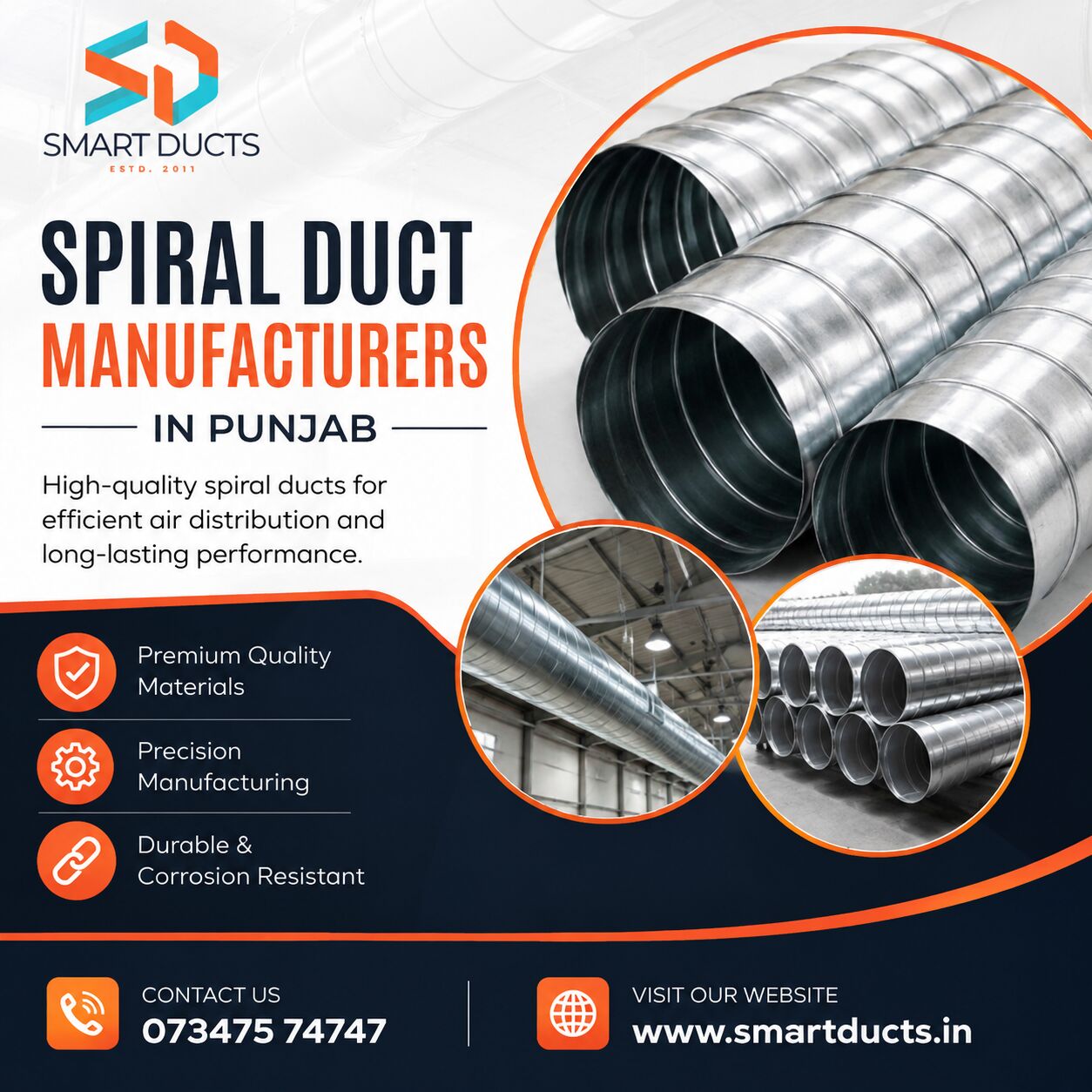 Punjab, Air Conditioning, Spiral Duct Manufacturers In Punjab | Smart Ducts