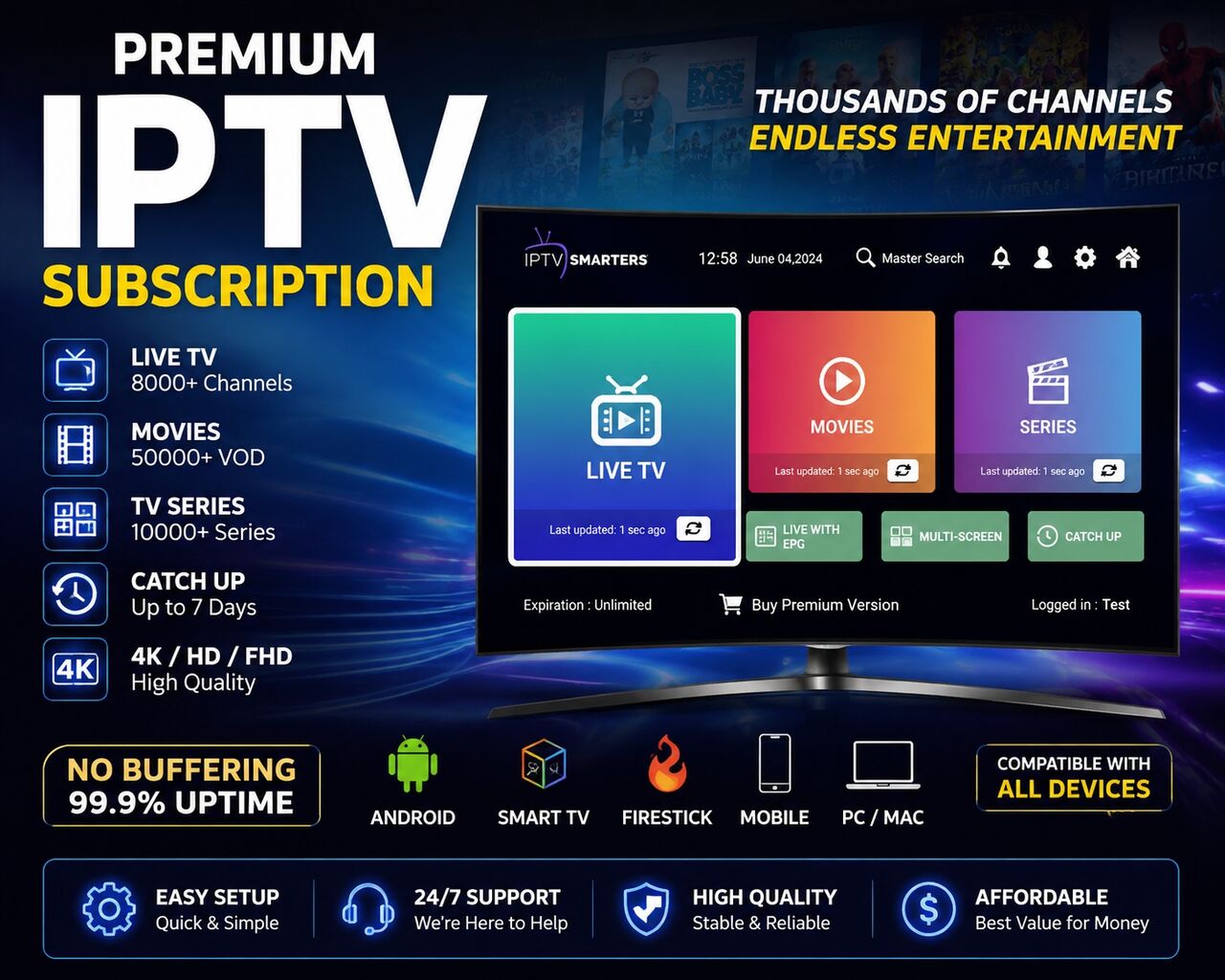 Khobar, Job Seekers, Flexible IPTV Streaming For Smart TVs, Fire TV Stick, Android Devices, Mobiles, Laptops An